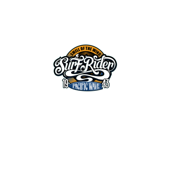 Surf Rider model negru pe tricou