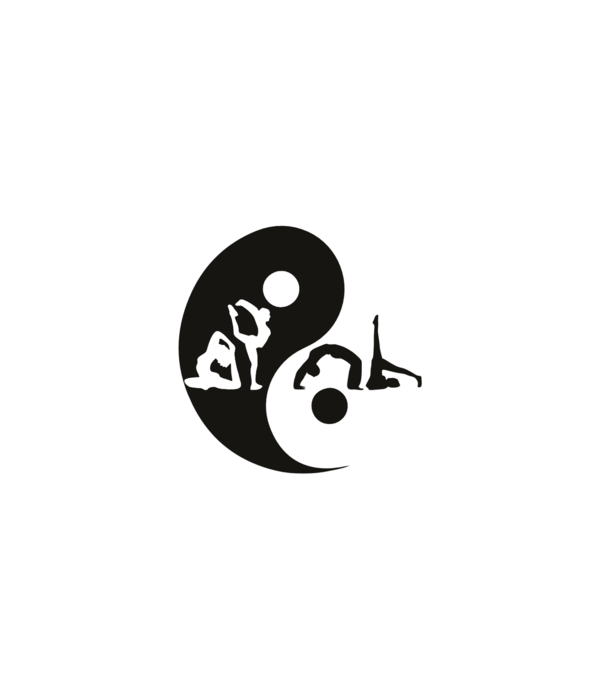 Yoga yin-yang model negru pe tricou