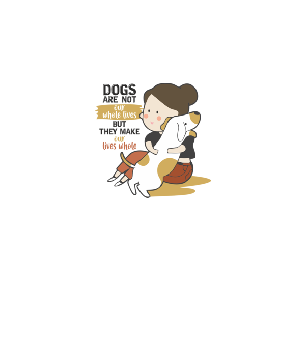 Dogs make our lives whole model alb pe tricou