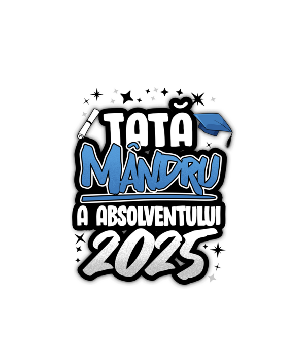 Tată MÂNDRU a absolventului model alb pe tricou