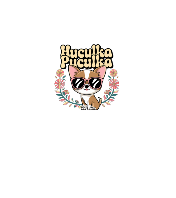 Huculka Puculka câine 1 model alb pe tricou