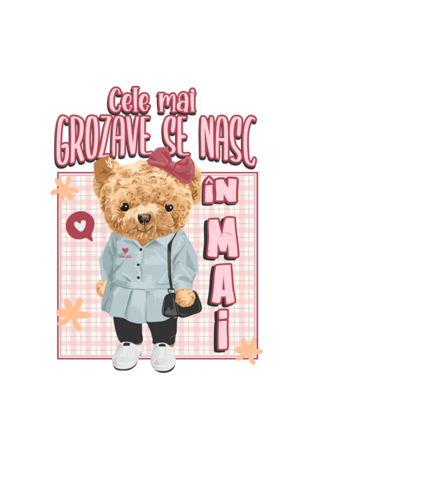 Teddy cele cool girl MAI model albastru deschis pe tricou