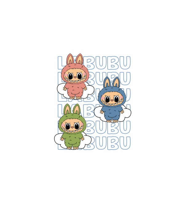 LABUBU model negru pe tricou