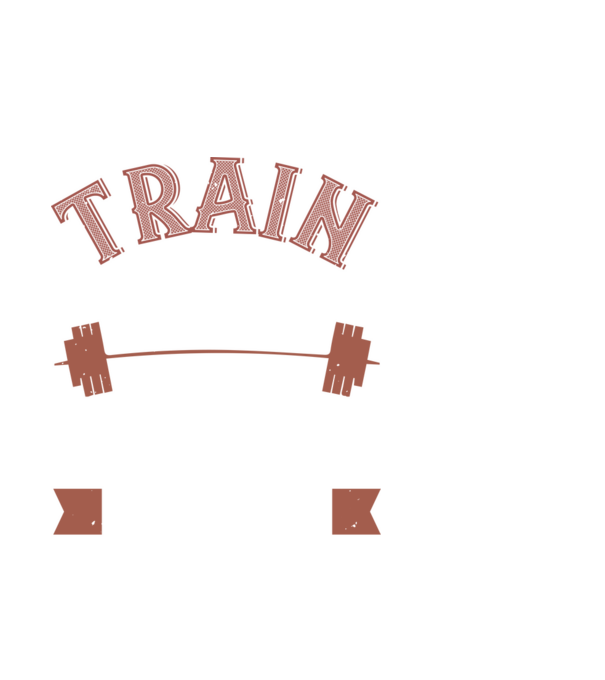Train Hard model alb pe tricou