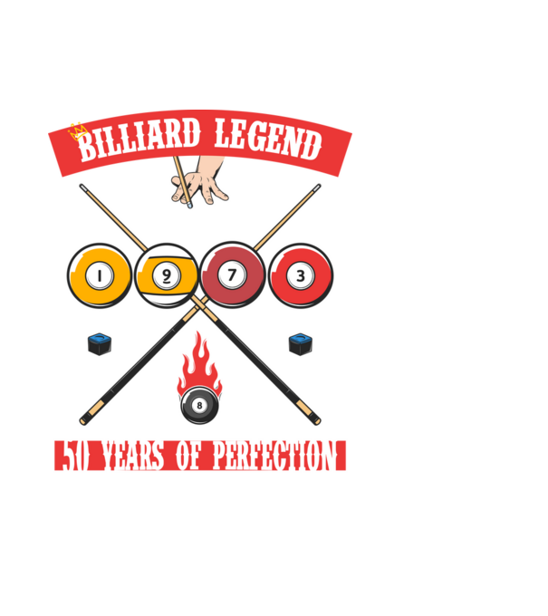 Billiard legend born in 1973 model negru pe tricou