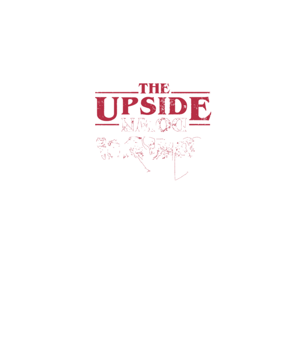 the upside down logo model negru pe tricou