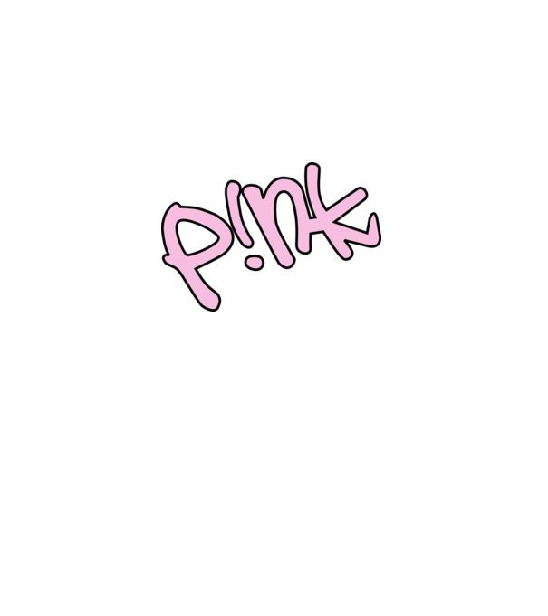 PINK model alb pe tricou