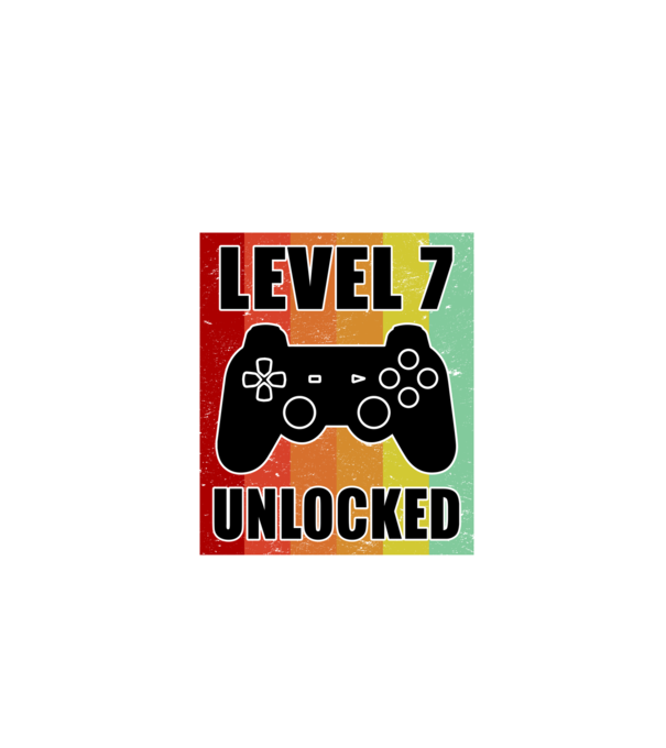 level 7 unlocked retro gamer model negru pe tricou