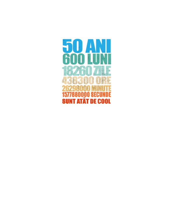 De 50 ani - luni - zile - ore - minute - secunde - sunt atât de cool model turcoaz pe tricou