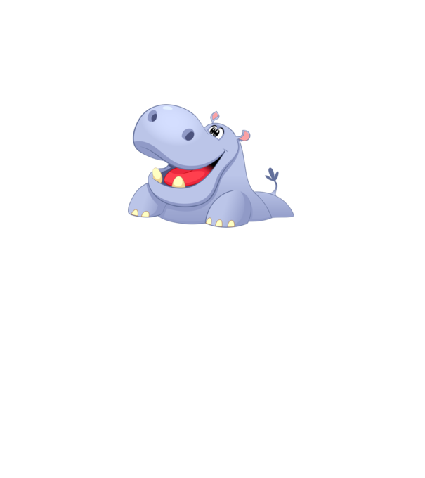 Cute Hippo model negru pe tricou
