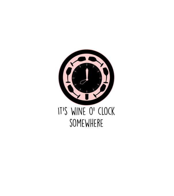 Wine o clock model alb pe tricou