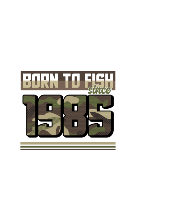 Born to fish since 1985 model negru pe tricou