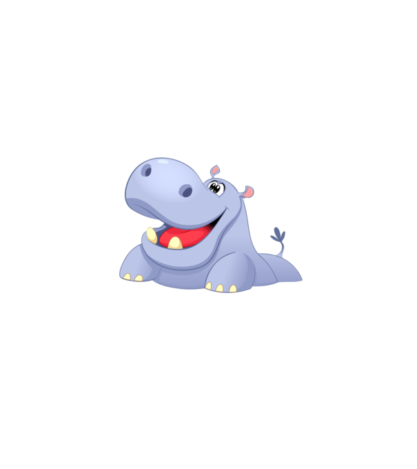 Cute Hippo model negru pe tricou