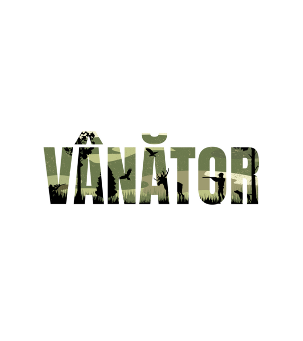 VÂNĂTOR model alb pe tricou