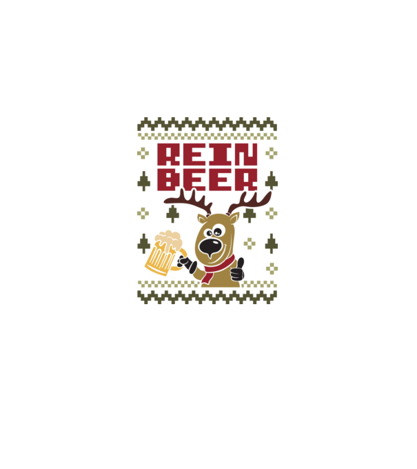Reinbeer ugly sweater model alb pe tricou