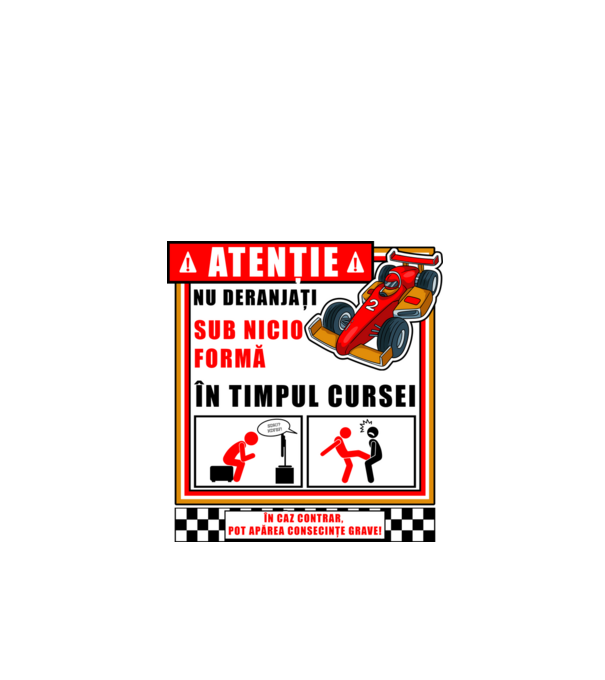 atenție model negru pe tricou