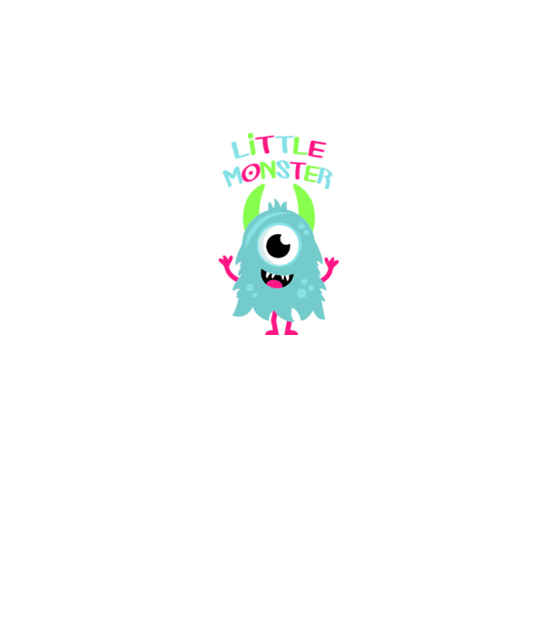 Little monster model alb pe tricou