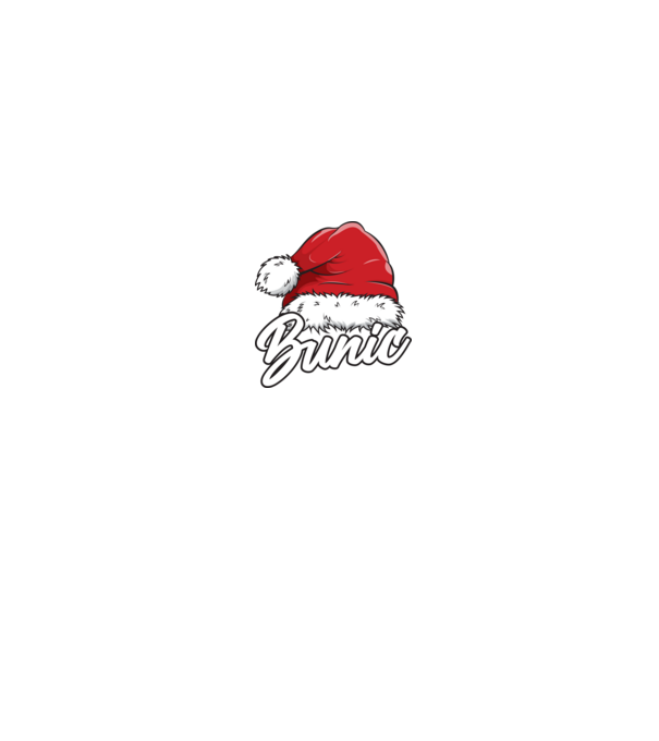 bunic Santa Hat model negru pe tricou