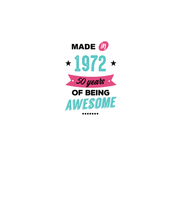 MADE in 1972 model alb pe tricou