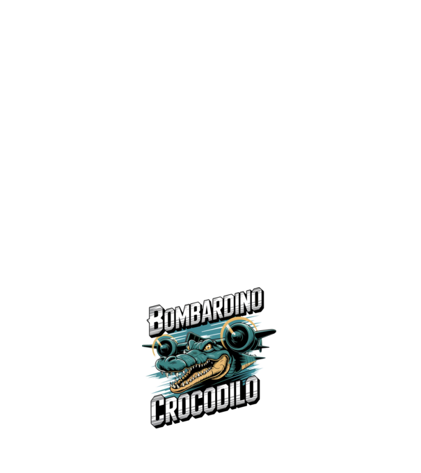 Bombardino Crocodilo 2 model albastru închis pe tricou