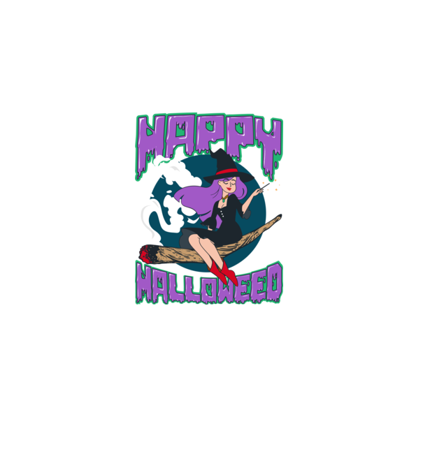 Happy Halloweed model negru pe tricou