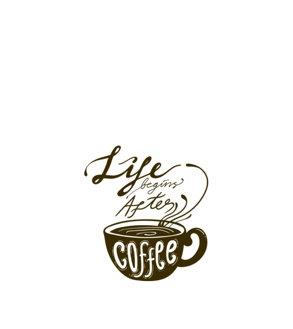 Life begins after coffee model alb pe tricou