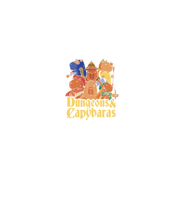 Dungeons and Capybaras model negru pe tricou