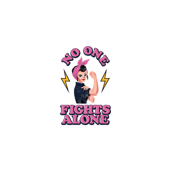 No one fights alone pinup texture model alb pe tricou