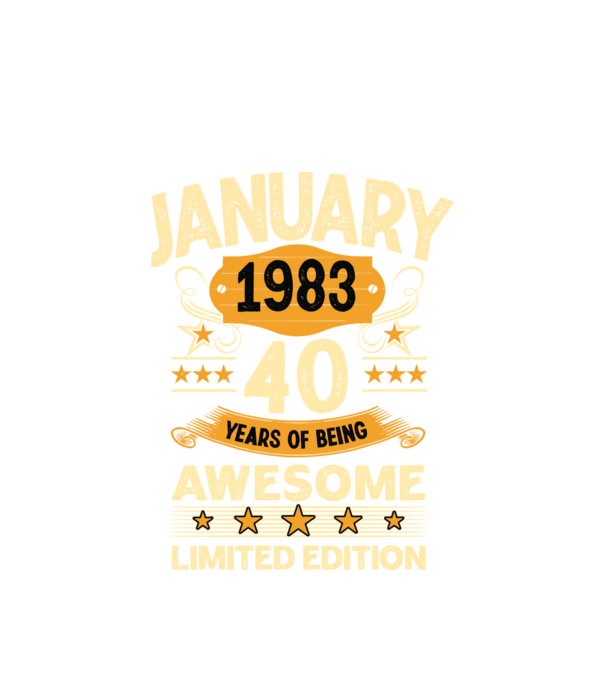 January 1983 40 years of being limited edition model alb pe tricou