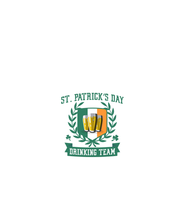 St Patrick Drinking team model alb pe tricou