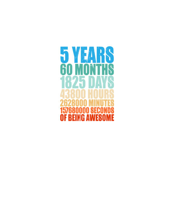 5 years of being awesome model negru pe tricou