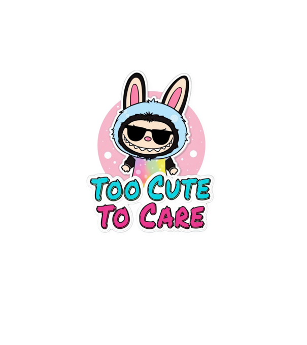 Too cute to care model turcoaz pe tricou