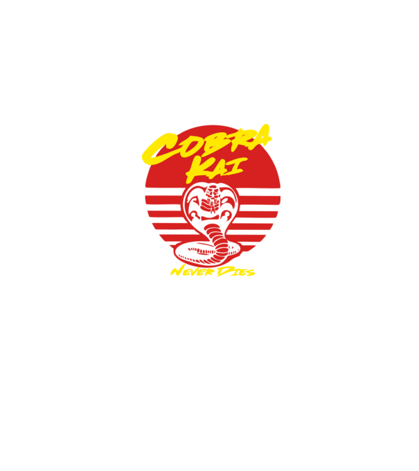 cobra kai sunset logo model albastru jeanși pe tricou