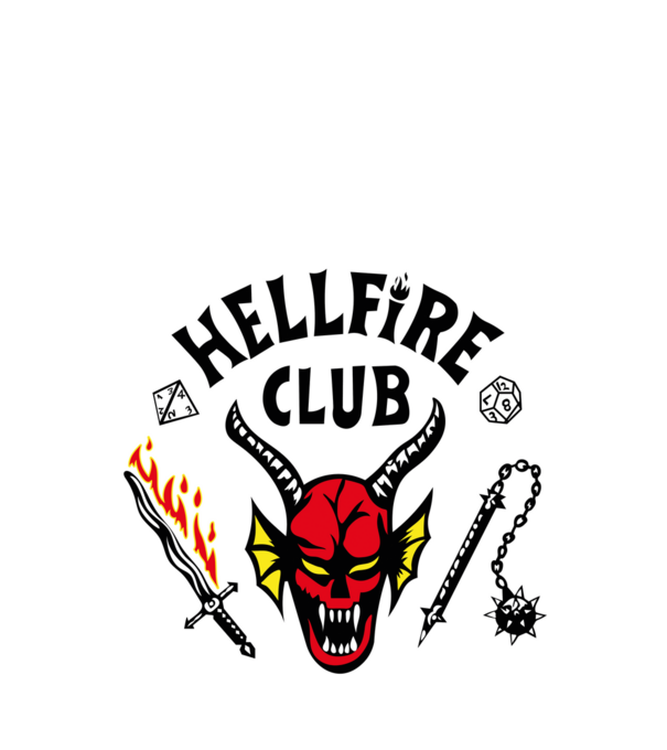 HELLFIRE CLUB model alb pe tricou