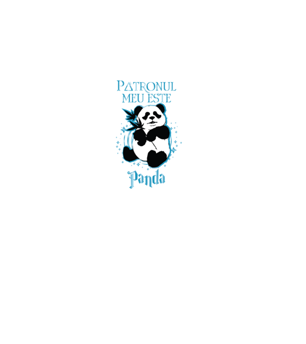 Patronul meu este PANDA model negru pe tricou