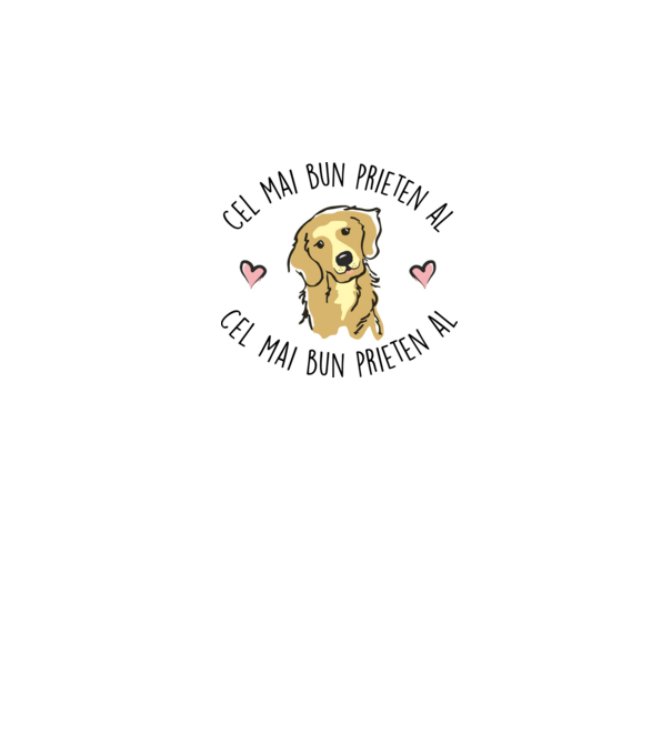 Cel mai bun prieten al meu este un golden retriever model alb pe tricou