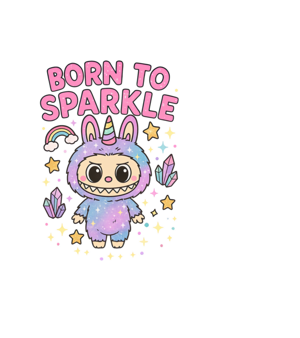 Born to sparkle model negru pe tricou