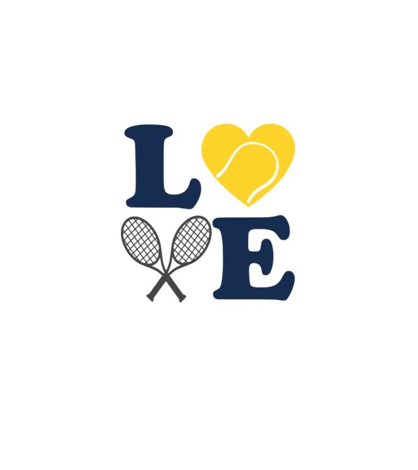 LOVE Tennis model alb pe tricou