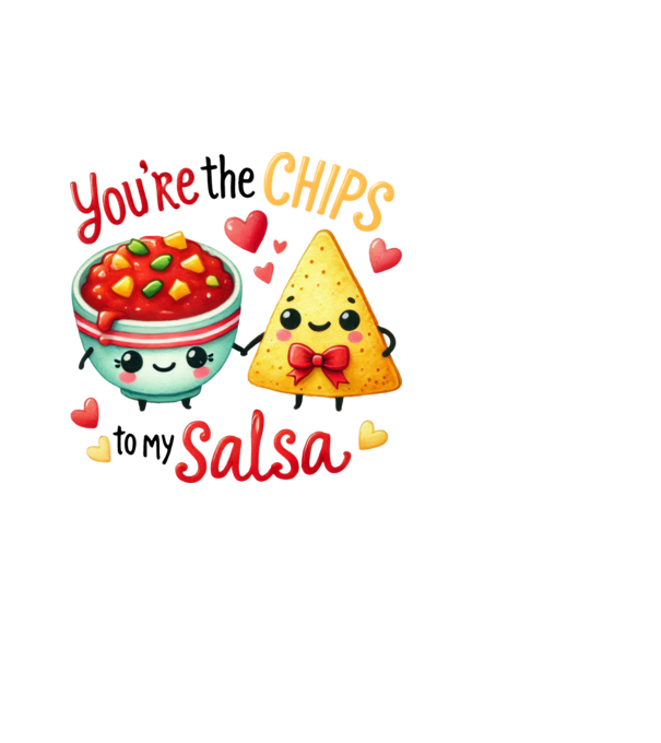 Chips to my Salsa model alb pe tricou