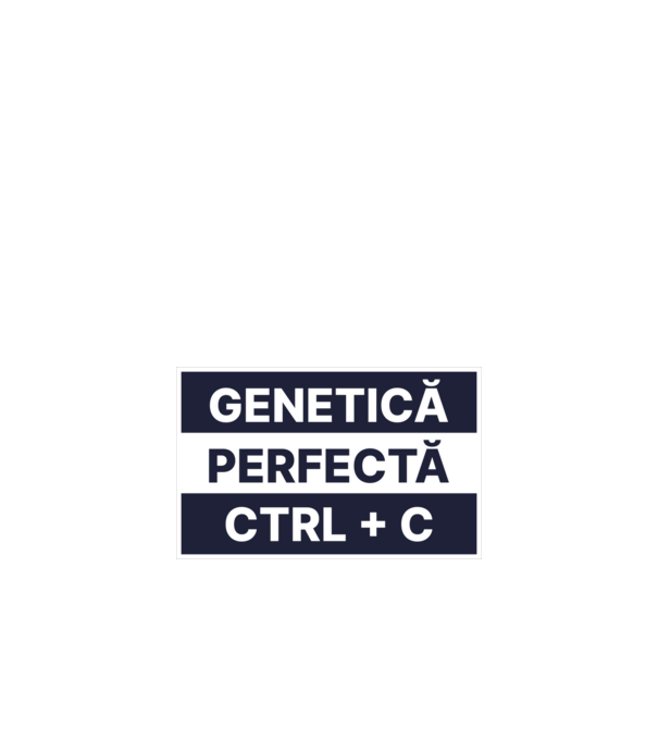 Genetică perfectă CTRL + V model alb pe tricou