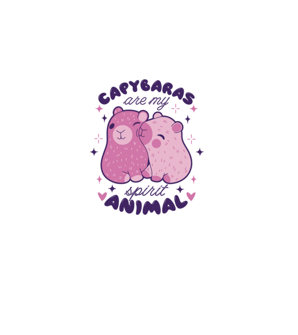 Capybaras are my spirit animal model alb pe tricou