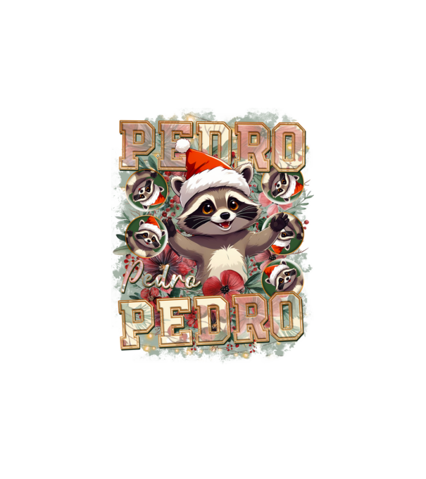 Pedro pedro flower xmas model alb pe tricou