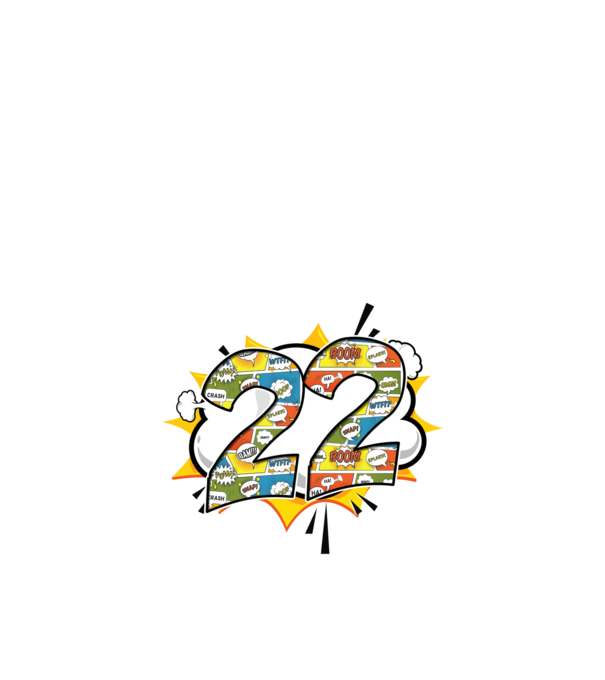 Birthday Comic Number 22 model albastru închis pe tricou