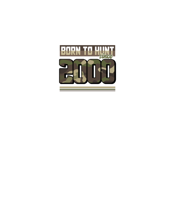 Born to hunt since 2000 model negru pe tricou