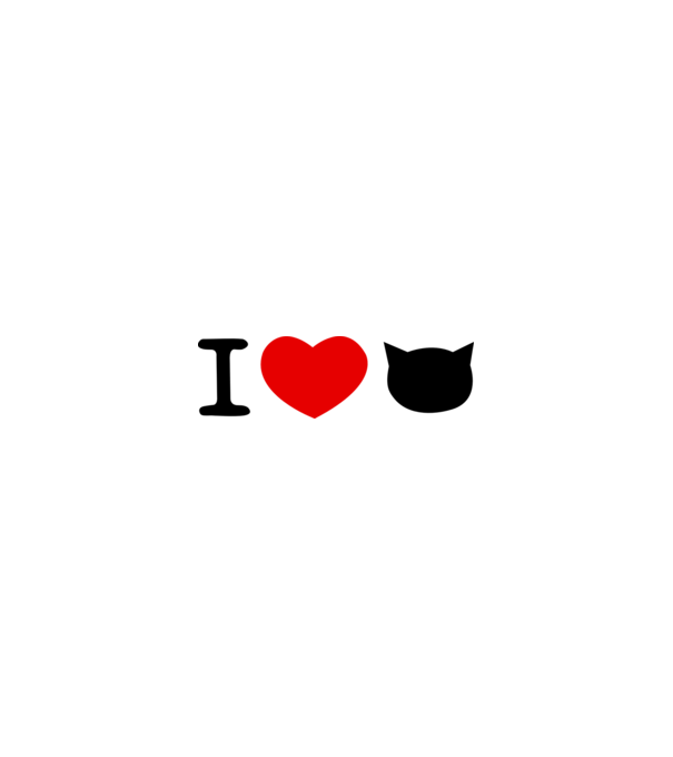 I love Pisică model alb pe tricou