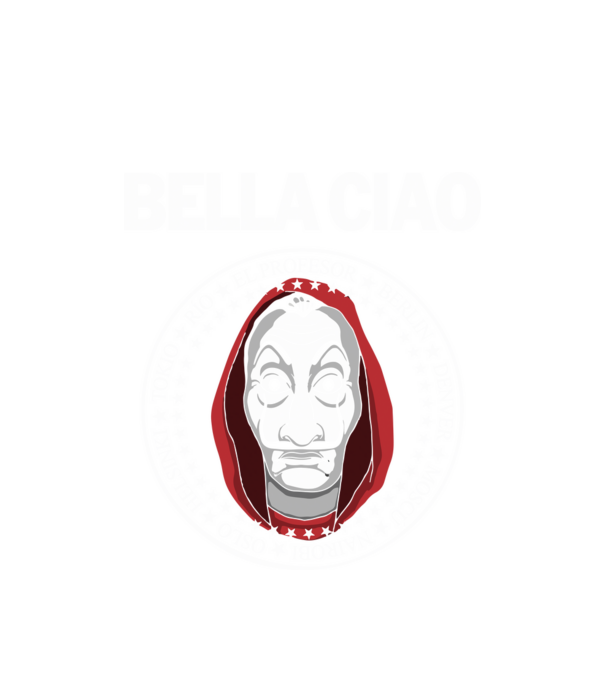 bella ciao stroke white model alb pe tricou