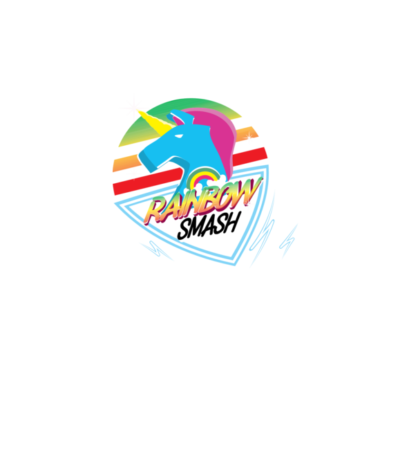 Rainbow smash model turcoaz pe tricou