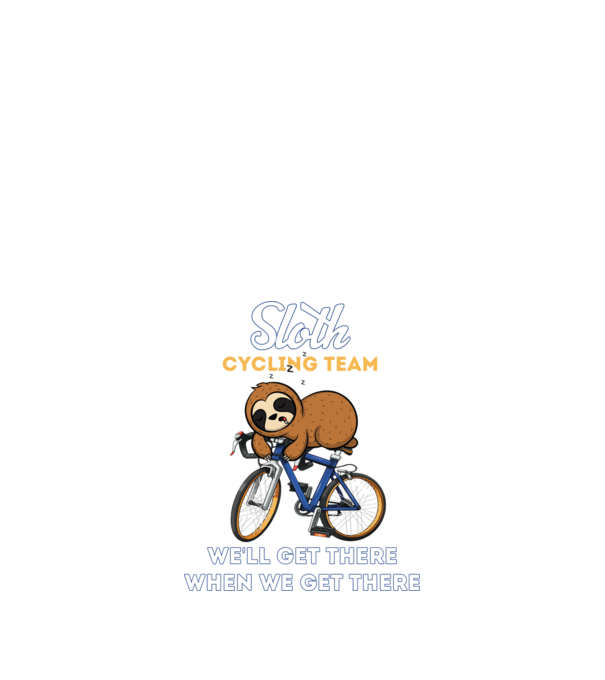 Sloth cycling team model negru pe tricou