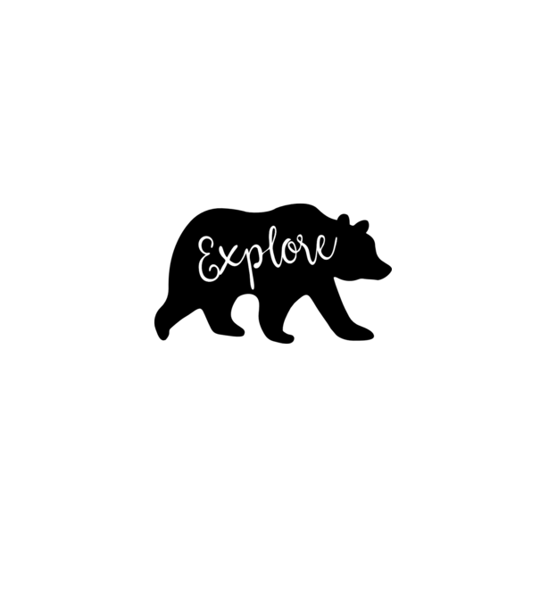 Bear explore model alb pe tricou