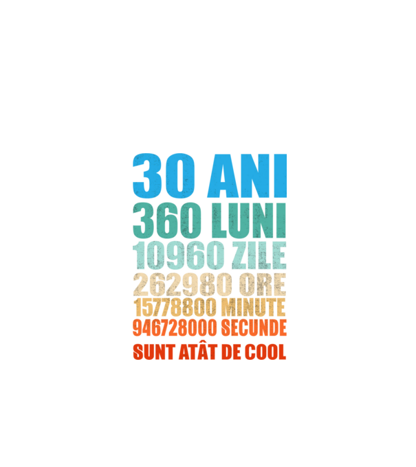 De 30 ani - luni - zile - ore - minute - secunde - sunt atât de cool model negru pe tricou